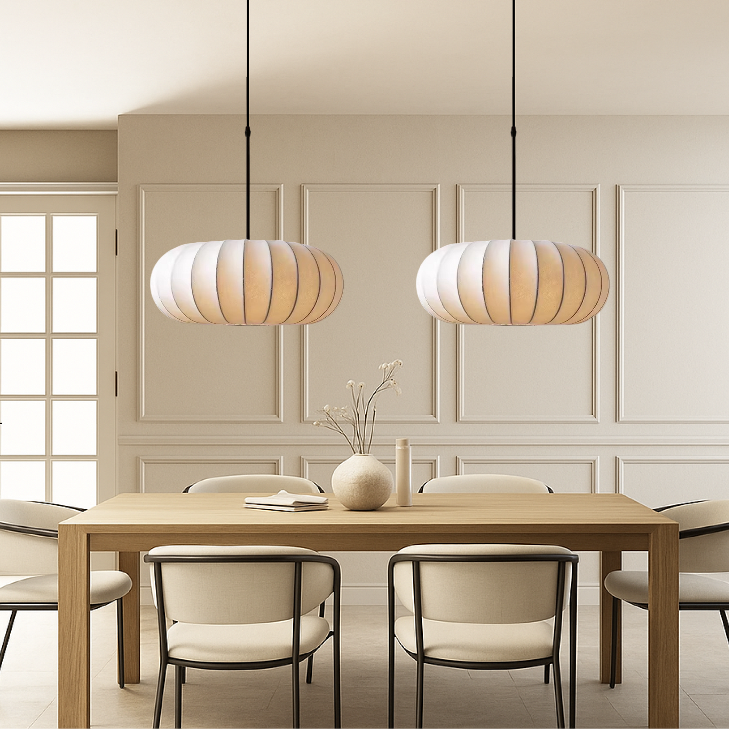 Suspension en Soie Minimaliste | Éclairage Chic et Accueillant pour Votre Espace