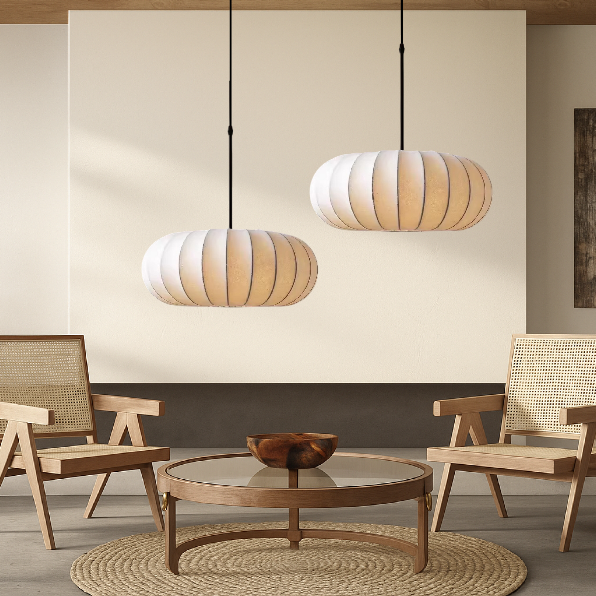 Suspension en Soie Minimaliste | Éclairage Chic et Accueillant pour Votre Espace
