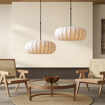 Suspension en Soie Minimaliste | Éclairage Chic et Accueillant pour Votre Espace