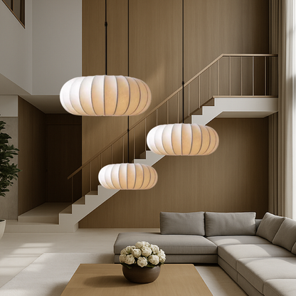 Suspension en Soie Minimaliste | Éclairage Chic et Accueillant pour Votre Espace