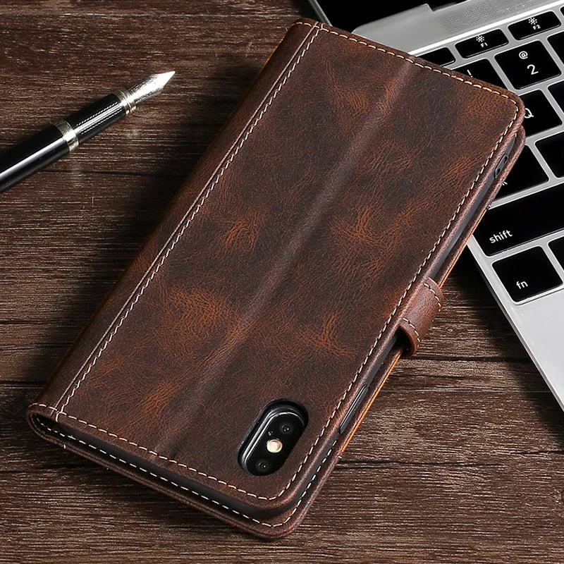 Étui en Cuir Magnétique pour iPhone | Protection Élégante et Rangement Pratique