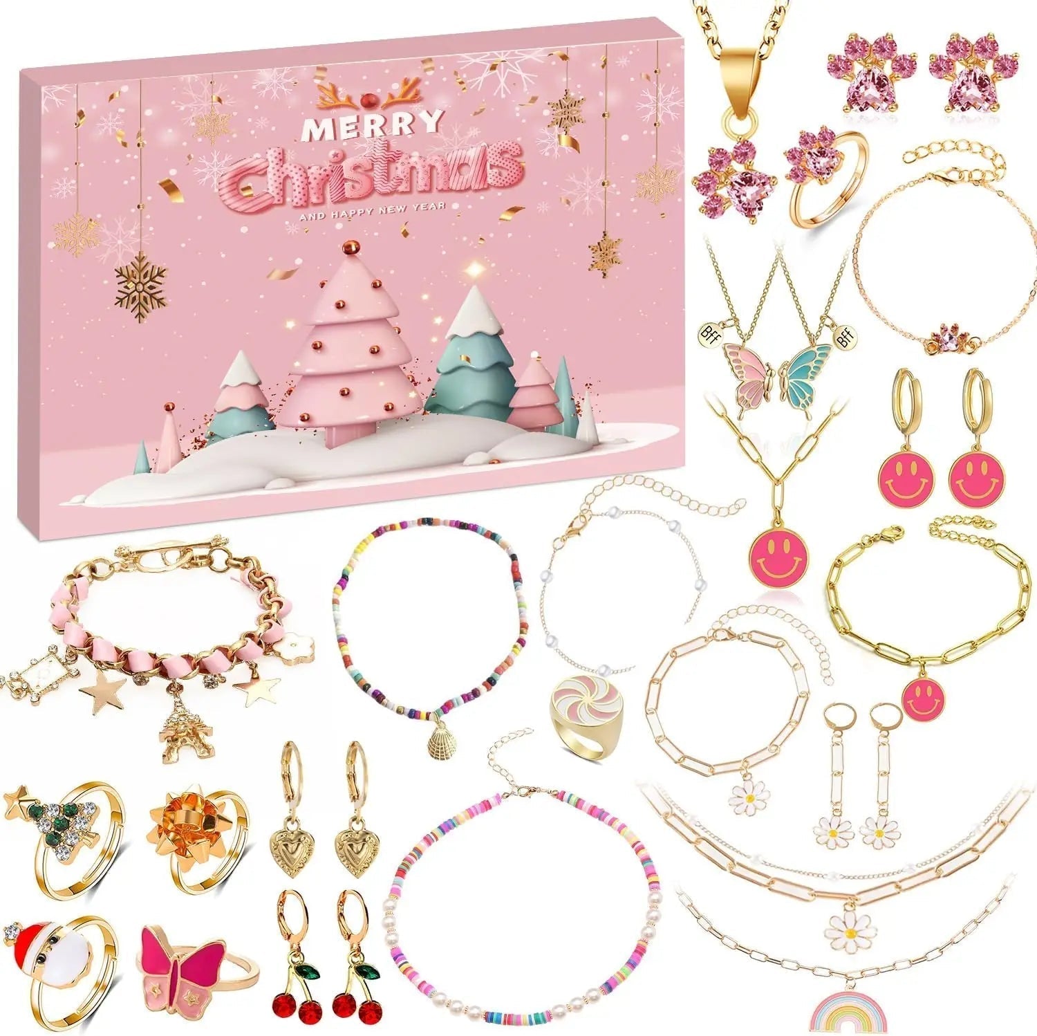 Calendrier de l'Avent Élégant en Or | 24 Surprises Festives et Luxueuses
