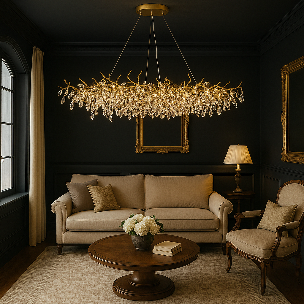 Lustre en Verre Français Élégant | Atmosphère Chaleureuse et Accueillante