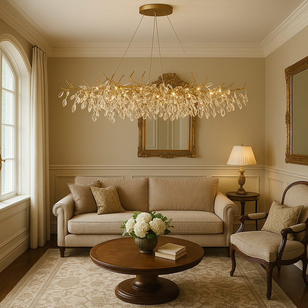 Lustre en Verre Français Élégant | Atmosphère Chaleureuse et Accueillante
