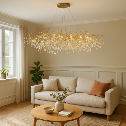 Lustre en Verre Français Élégant | Atmosphère Chaleureuse et Accueillante
