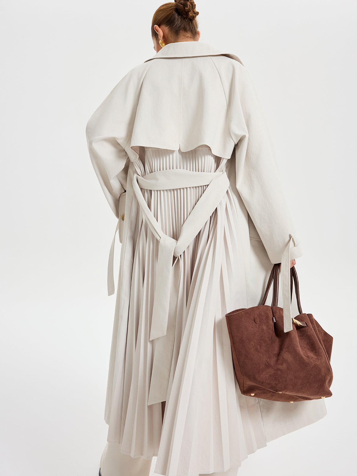 Trench-coat Classique Ceinturé | Tissu Tissé et Ajustement Régulier