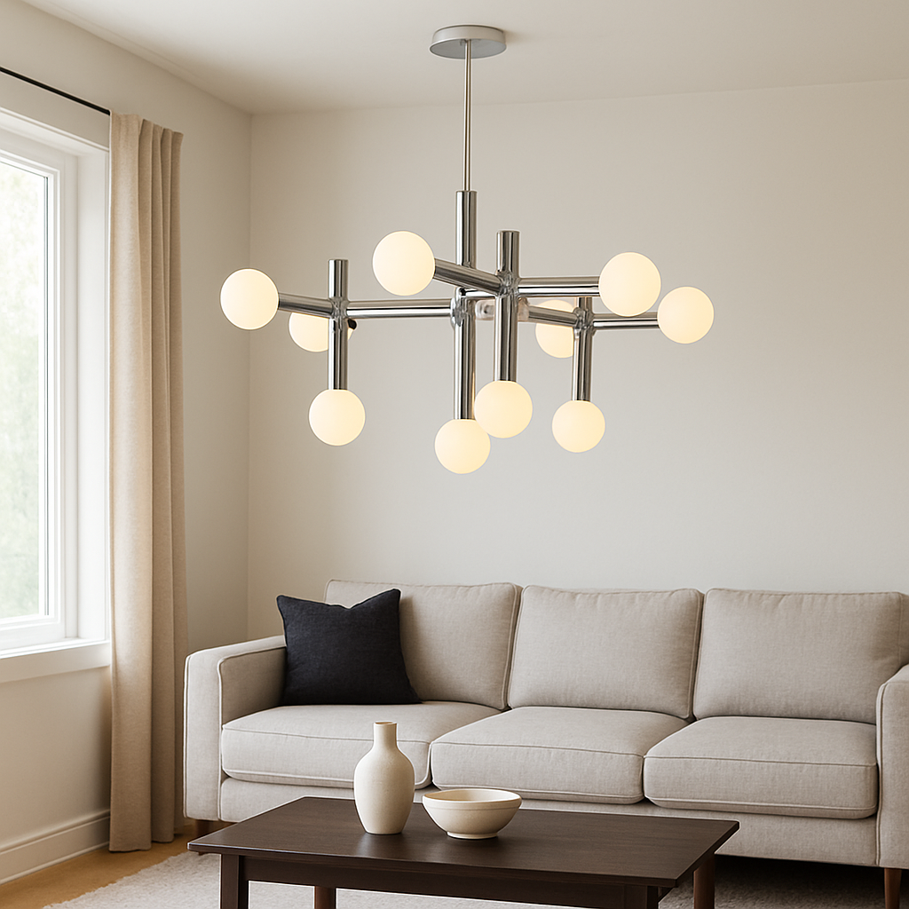 Lustre Bauhaus en Métal | Design Géométrique et Éclairage LED