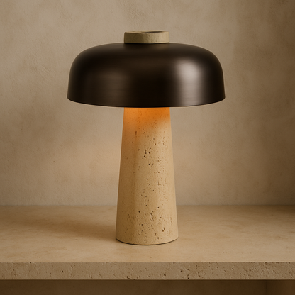 Lampe de Table en Travertin | Design Contemporain et Accueillant