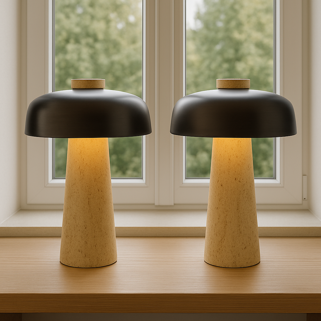 Lampe de Table en Travertin | Design Contemporain et Accueillant