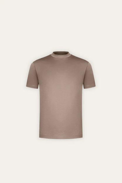 T-shirt Élégant en Coton Mercerisé | Finition Brillante et Coupe Ajustée