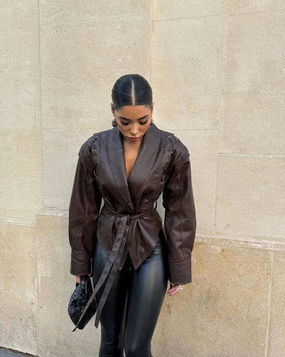 Manteau d'Hiver Élégant pour Femme | Ceinture à Nouer et Look Flatteur