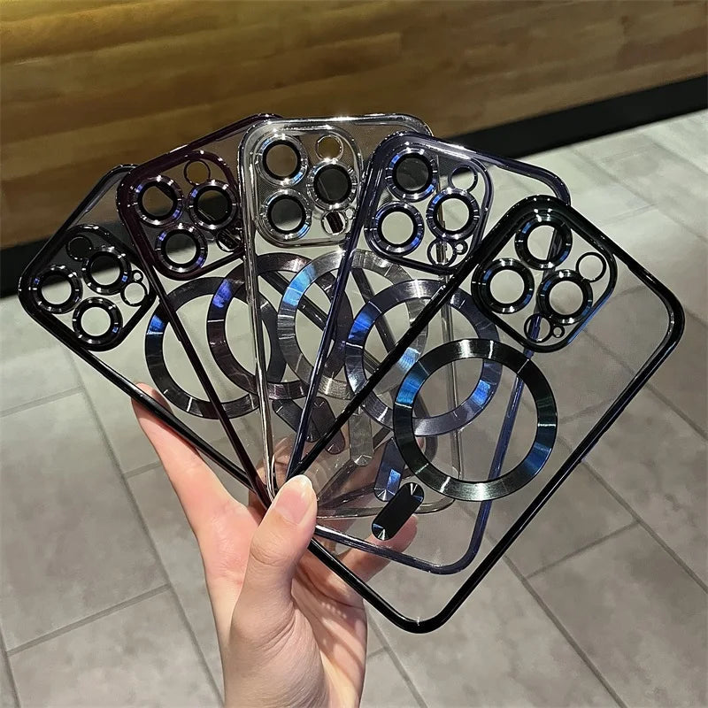 Coque Magnétique Plaquée Or pour iPhone | Design Résistant aux Rayures et Luxueux