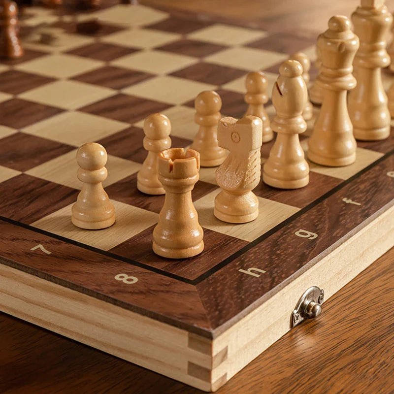 Jeu d'échecs Magnétique en Bois | Portable et Compact pour Voyager