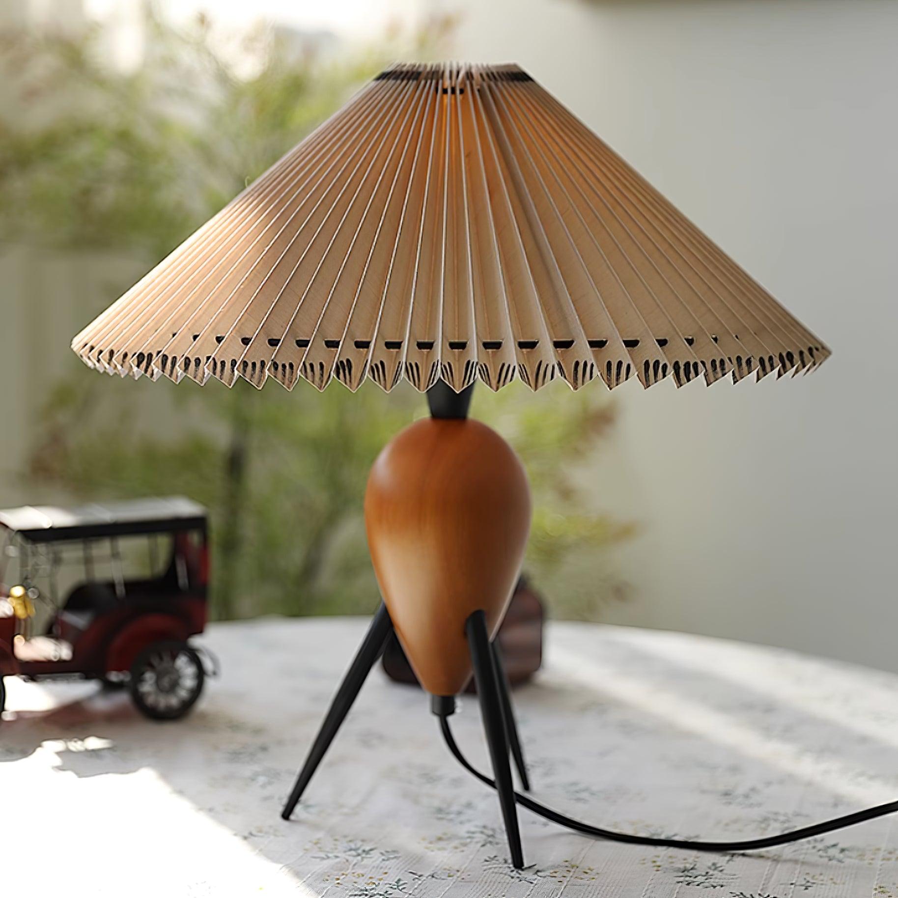 Lampe LED Trépied en Bois | Élégance Naturelle et Style Contemporain