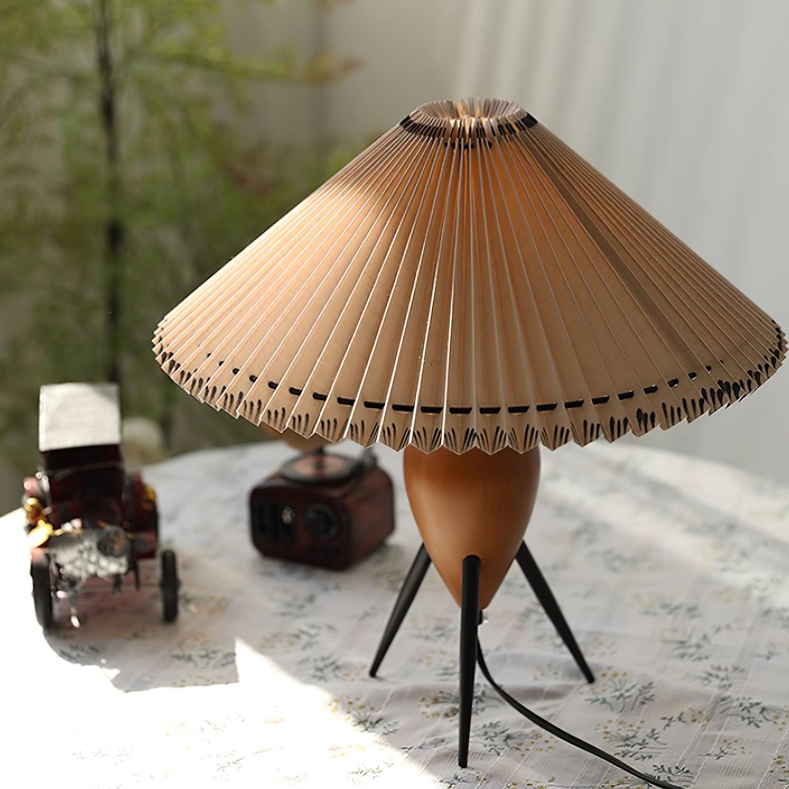 Lampe LED Trépied en Bois | Élégance Naturelle et Style Contemporain