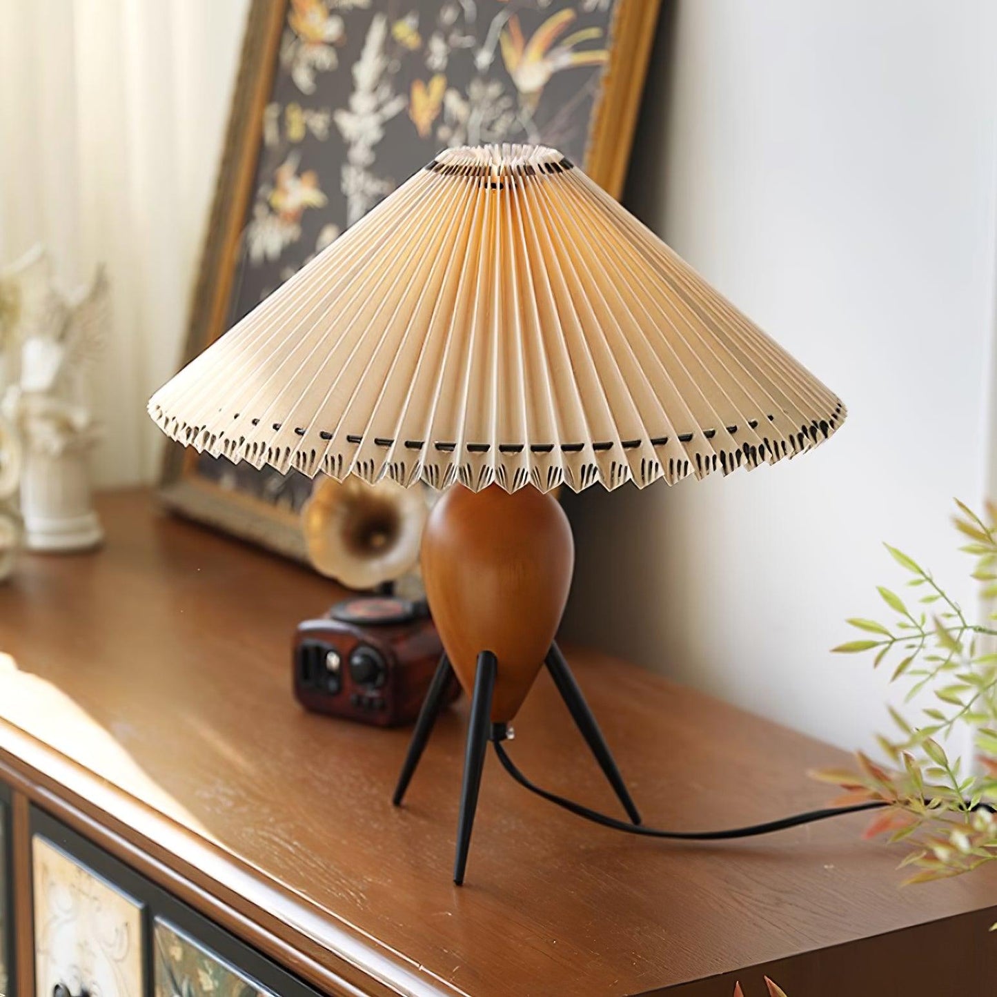 Lampe LED Trépied en Bois | Élégance Naturelle et Style Contemporain