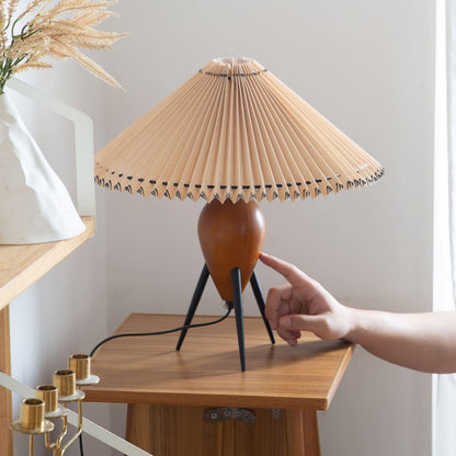 Lampe LED Trépied en Bois | Élégance Naturelle et Style Contemporain