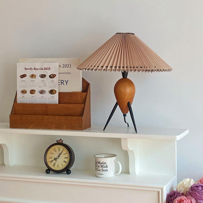 Lampe LED Trépied en Bois | Élégance Naturelle et Style Contemporain