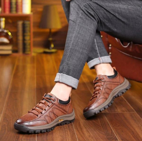 Chaussures Orthopédiques en Cuir pour Hommes | Confort et Style pour Activités Extérieures