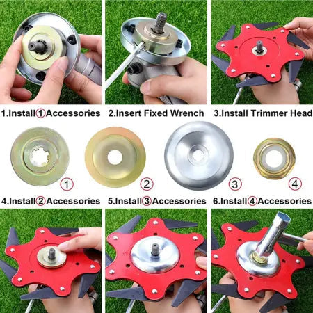 Tête de Taille-Haie à 6 Lames | Durable et Facile à Installer