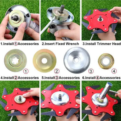 Tête de Taille-Haie à 6 Lames | Durable et Facile à Installer