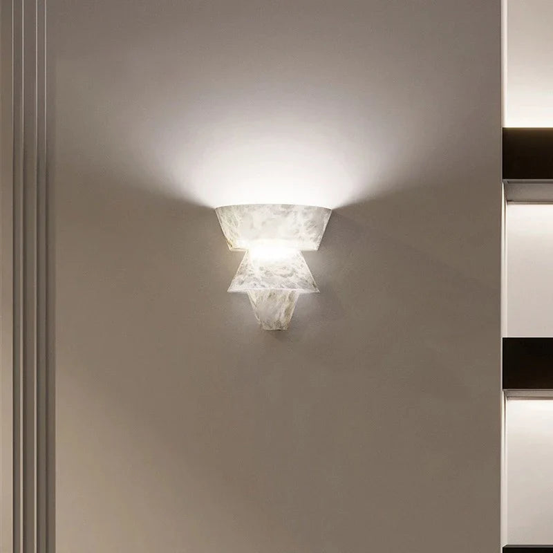 Applique Murale en Marbre Naturel | Éclairage LED Élégant et Durable