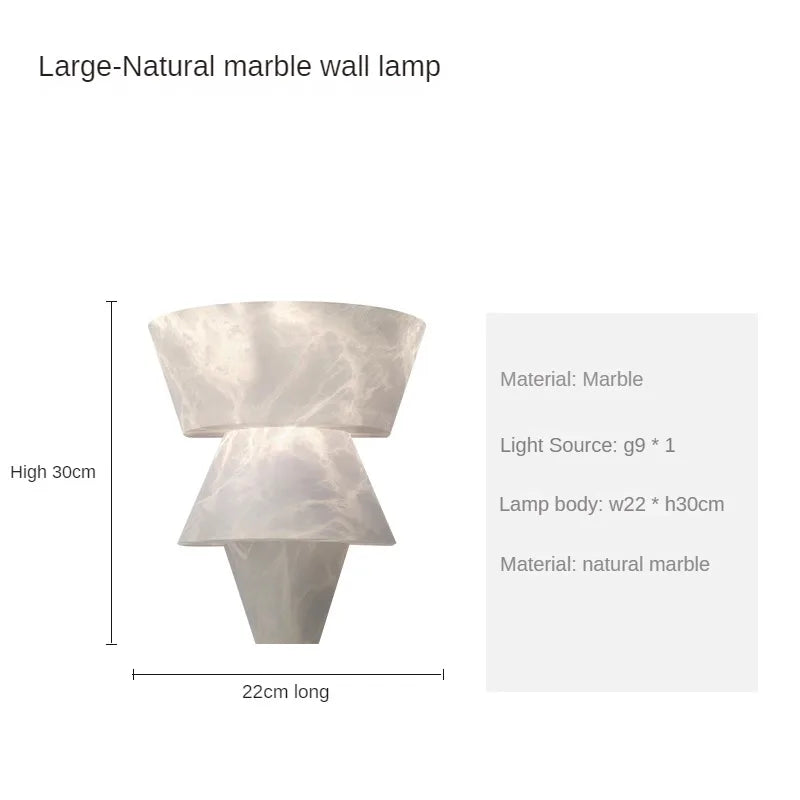 Applique Murale en Marbre Naturel | Éclairage LED Élégant et Durable