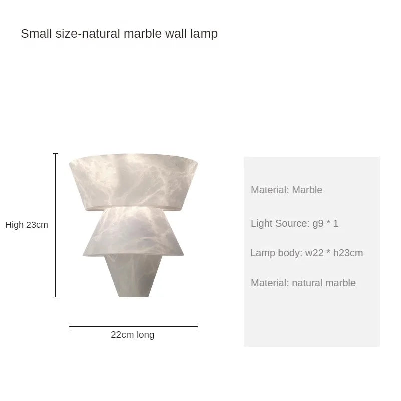 Applique Murale en Marbre Naturel | Éclairage LED Élégant et Durable