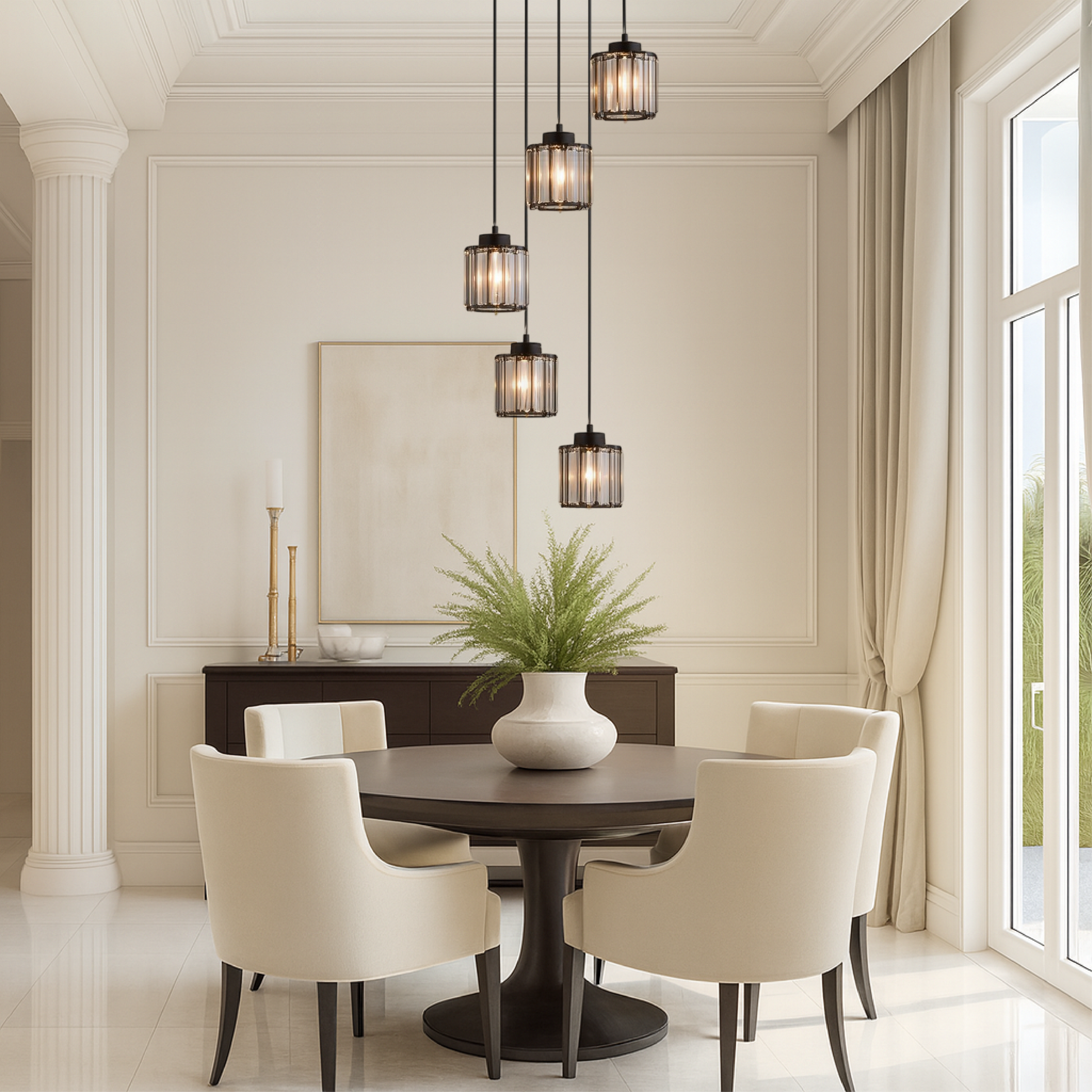 Lustre en Cristal pour Escalier | Élégance Contemporaine et Chaleureuse