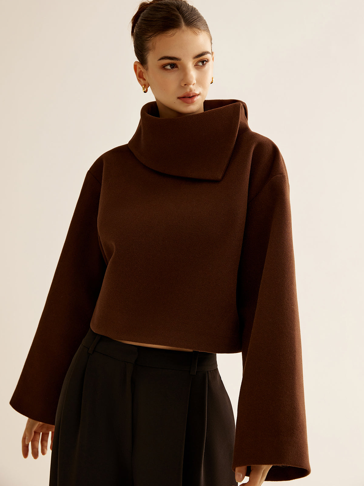 Haut en Tweed à Col Roulé | Chic et Élégant pour Toutes Occasions