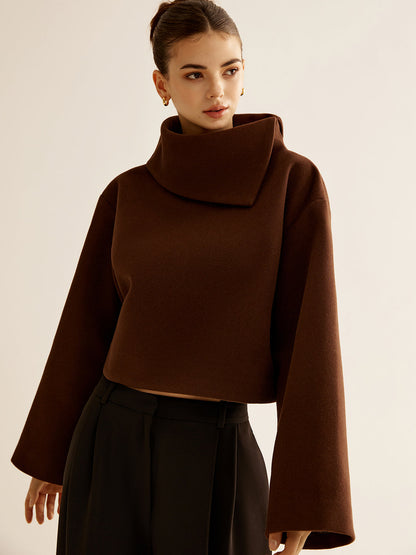 Haut en Tweed à Col Roulé | Chic et Élégant pour Toutes Occasions