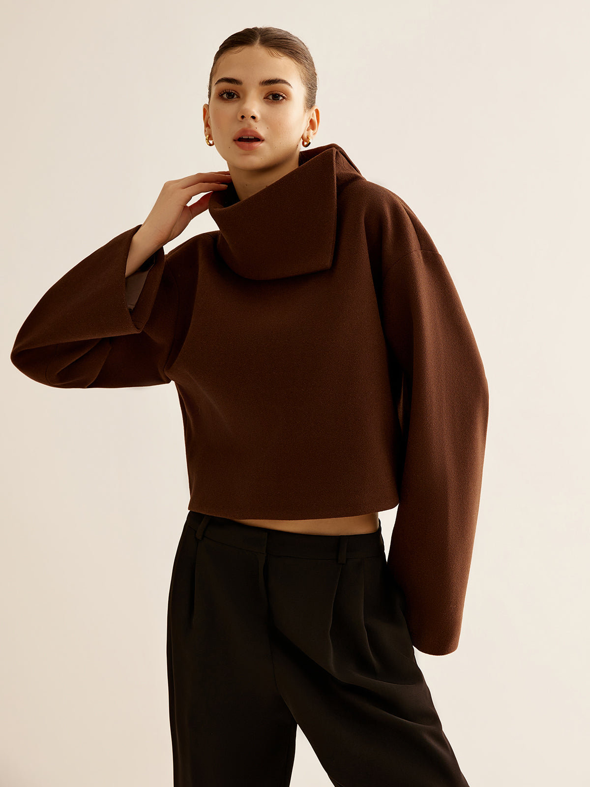 Haut en Tweed à Col Roulé | Chic et Élégant pour Toutes Occasions