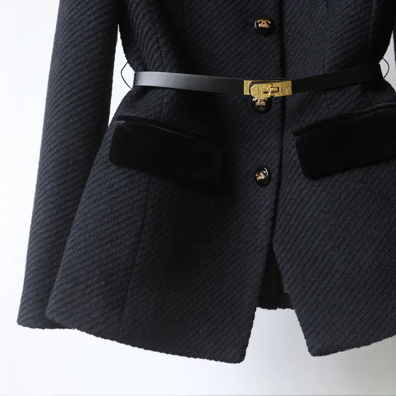 Manteau en Laine Mi-Long pour Femmes | Élégance Classique et Confort Optimal