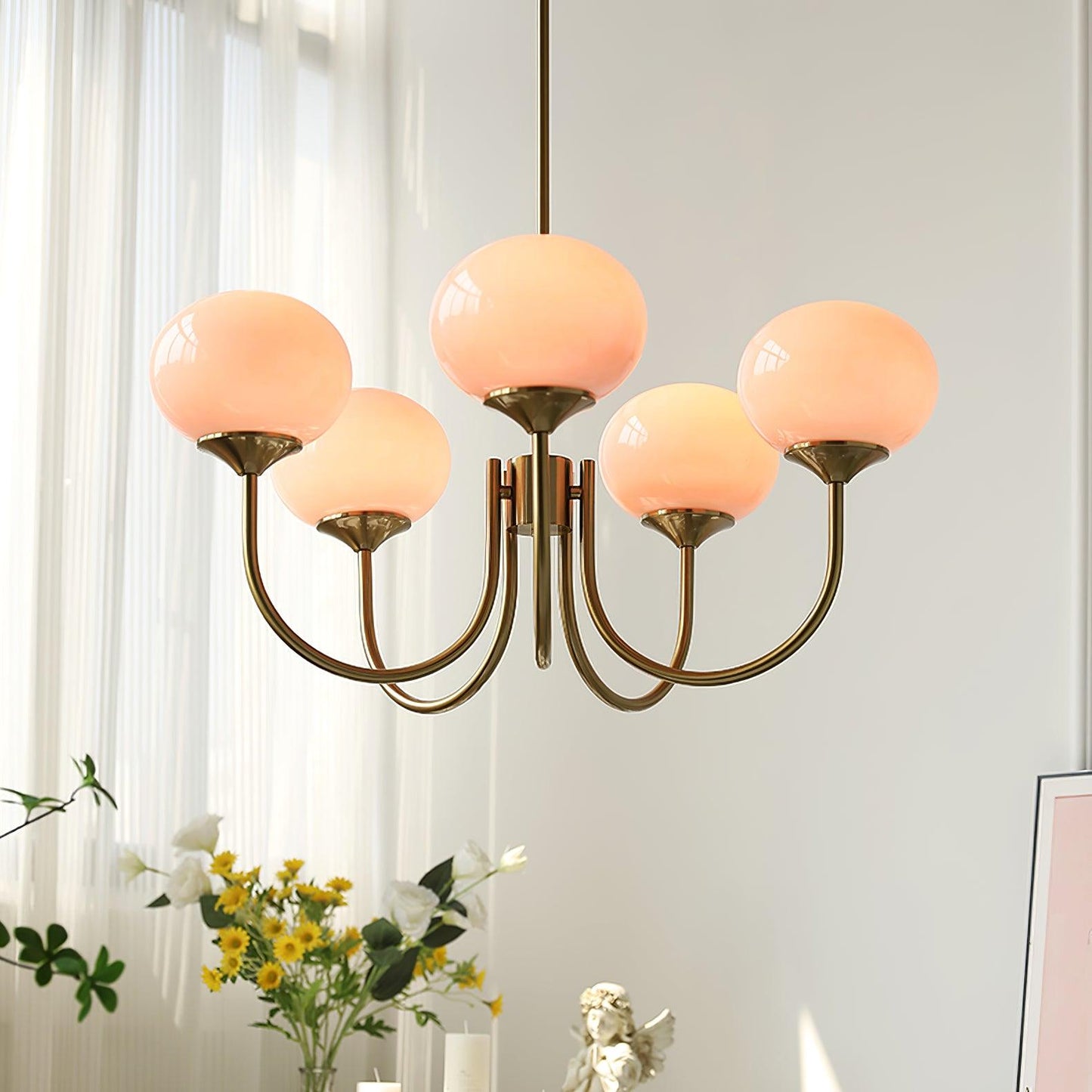 Suspension Chic en Guimauve | Éclat Doux et Élégant pour Intérieur
