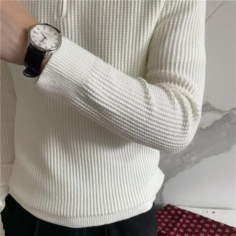 Pull à Col Zippé Élégant | Confort Décontracté et Luxueux