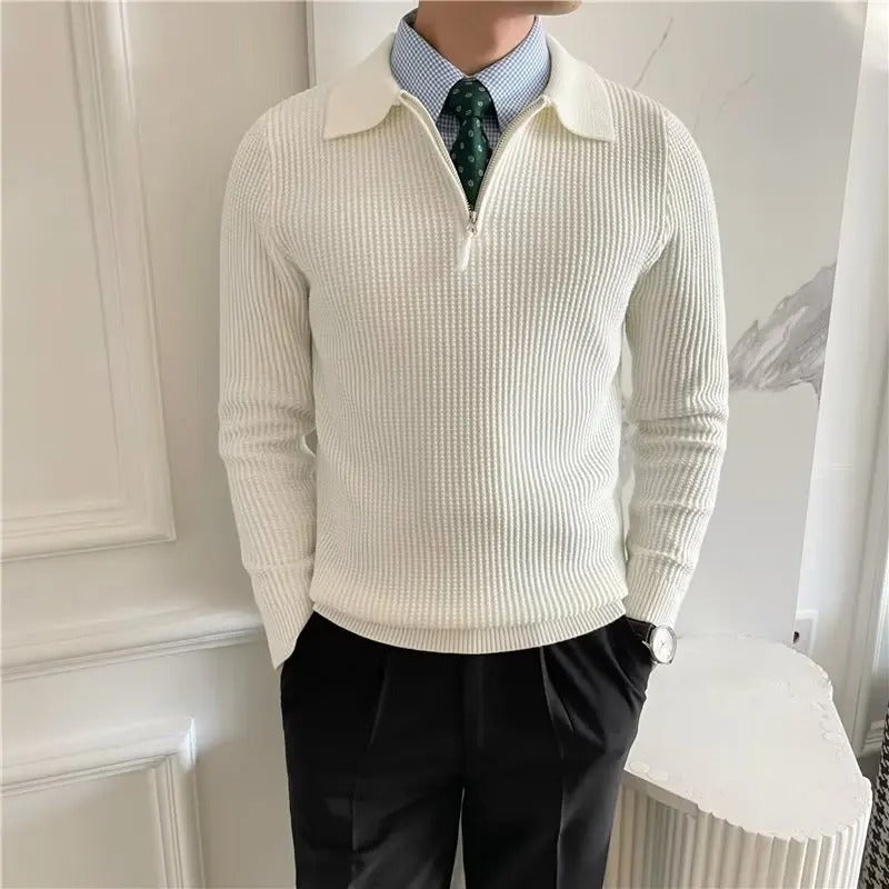 Pull à Col Zippé Élégant | Confort Décontracté et Luxueux