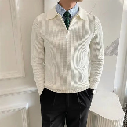Pull à Col Zippé Élégant | Confort Décontracté et Luxueux