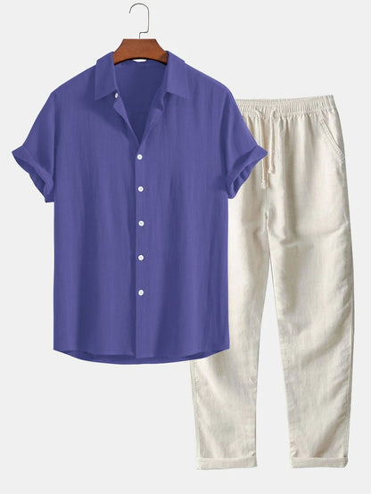 Ensemble Chemise et Pantalon Décontracté | Style Chic et Confort Optimal