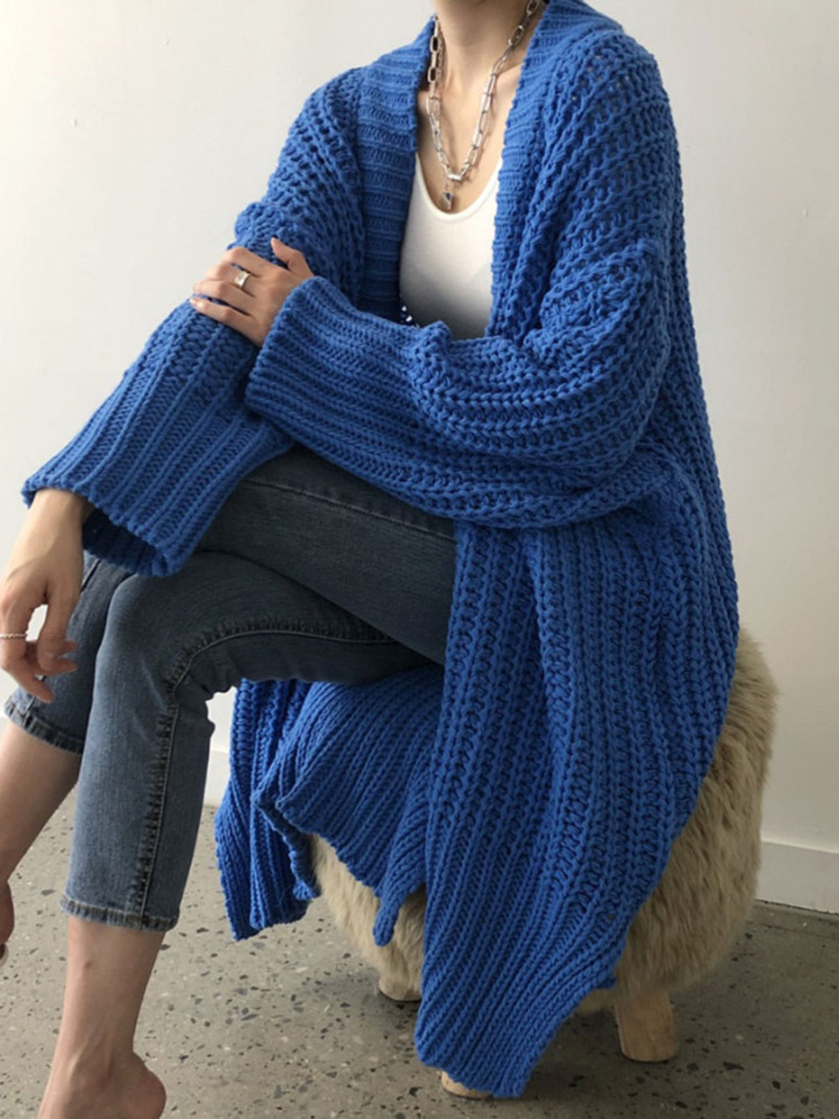 Veste Tricot Oversize Décontractée | Confort et Élasticité Moyenne