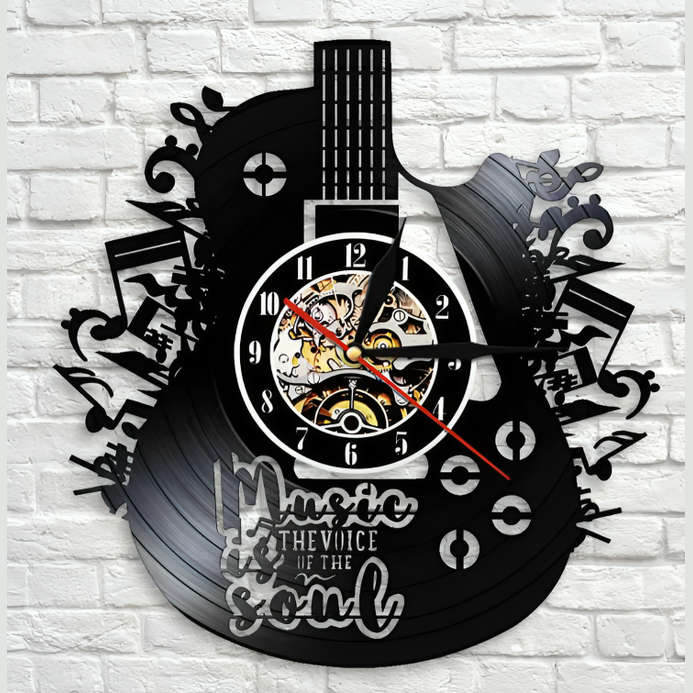 Horloge Murale Musique Guitare | Décor Créatif et Unique pour Passionnés