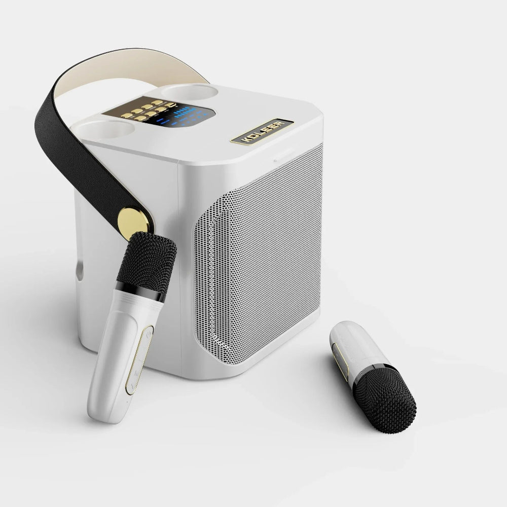 Haut-Parleur Karaoke Portable Bluetooth | Son Surround 360° et Deux Microphones