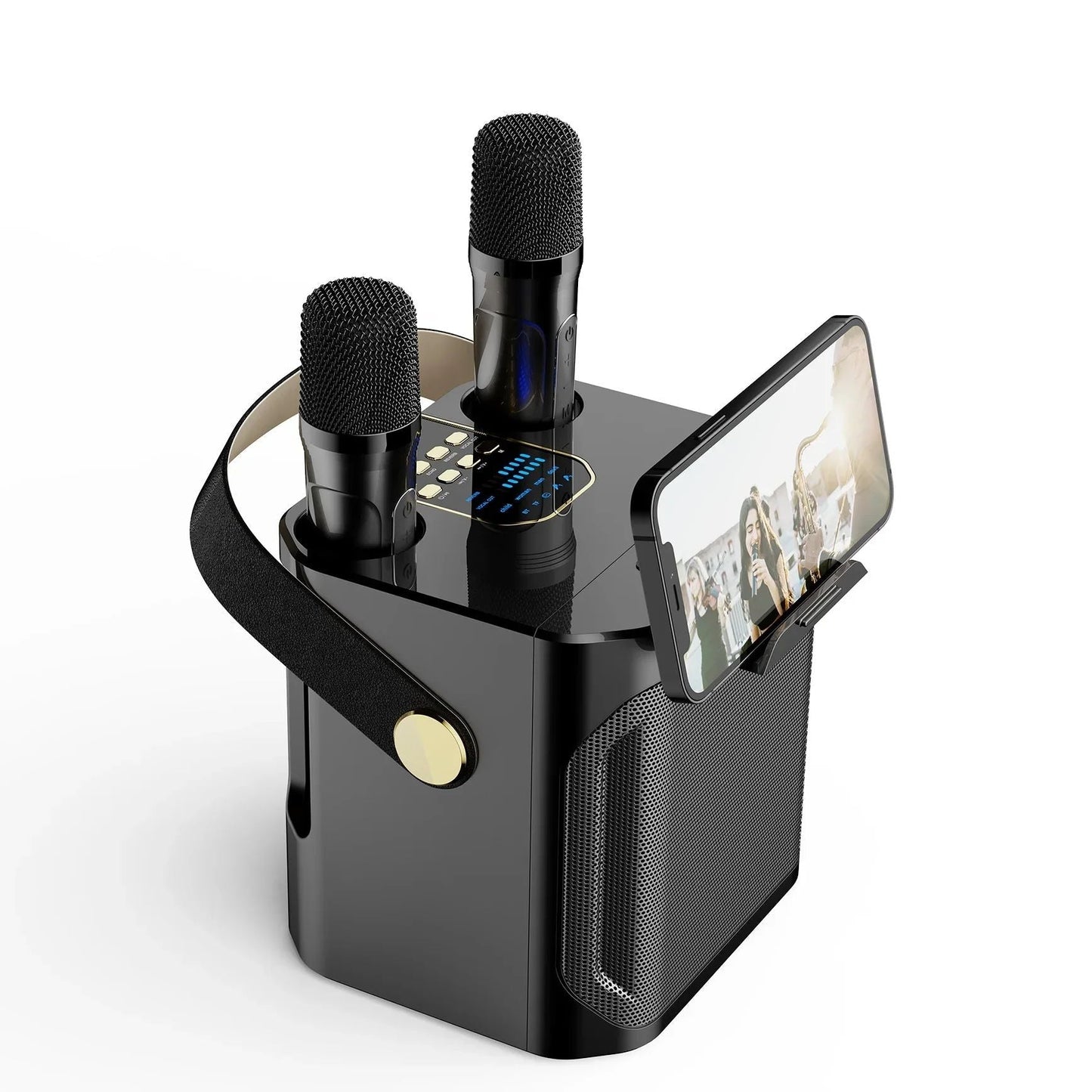 Haut-Parleur Karaoke Portable Bluetooth | Son Surround 360° et Deux Microphones
