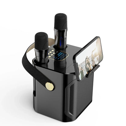 Haut-Parleur Karaoke Portable Bluetooth | Son Surround 360° et Deux Microphones