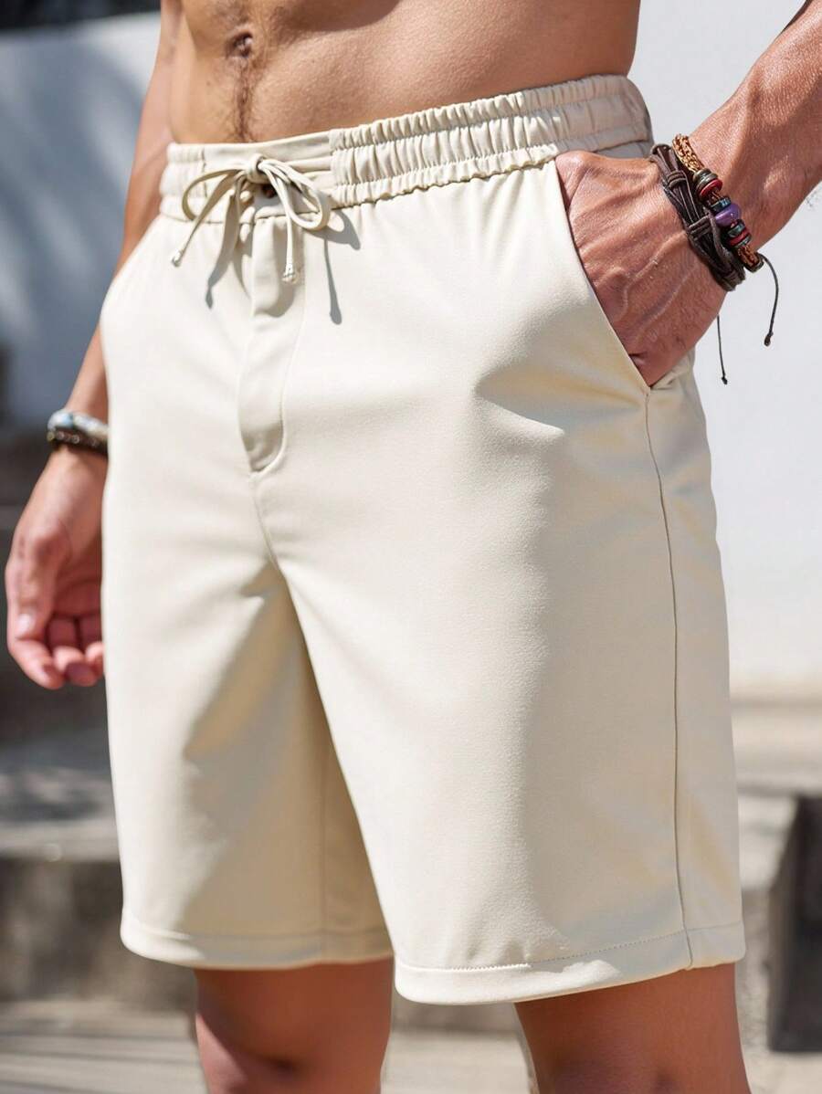 Shorts Élastiques Beige Classique | Confort Décontracté pour Journées Ensoleillées