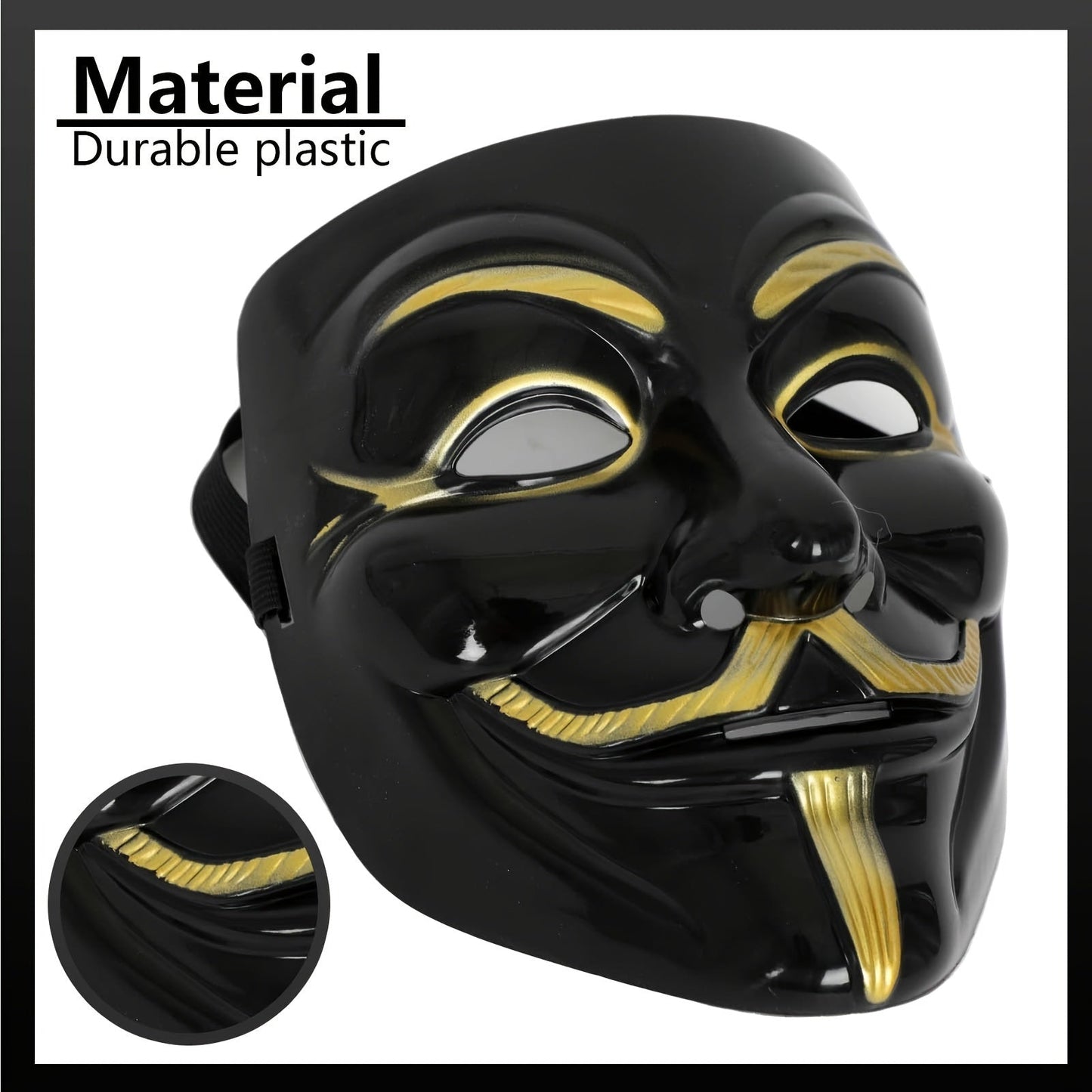 Masque de Halloween en Plastique | Look Dramatique et Glamour