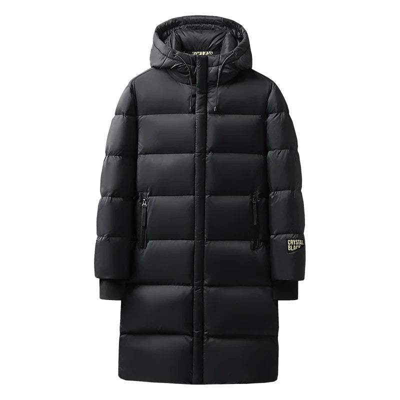 Manteau d'hiver Long en Nylon | Isolation en Duvet et Style Élégant
