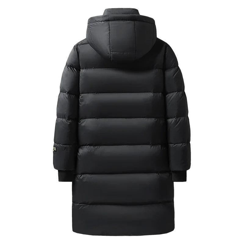 Manteau d'hiver Long en Nylon | Isolation en Duvet et Style Élégant