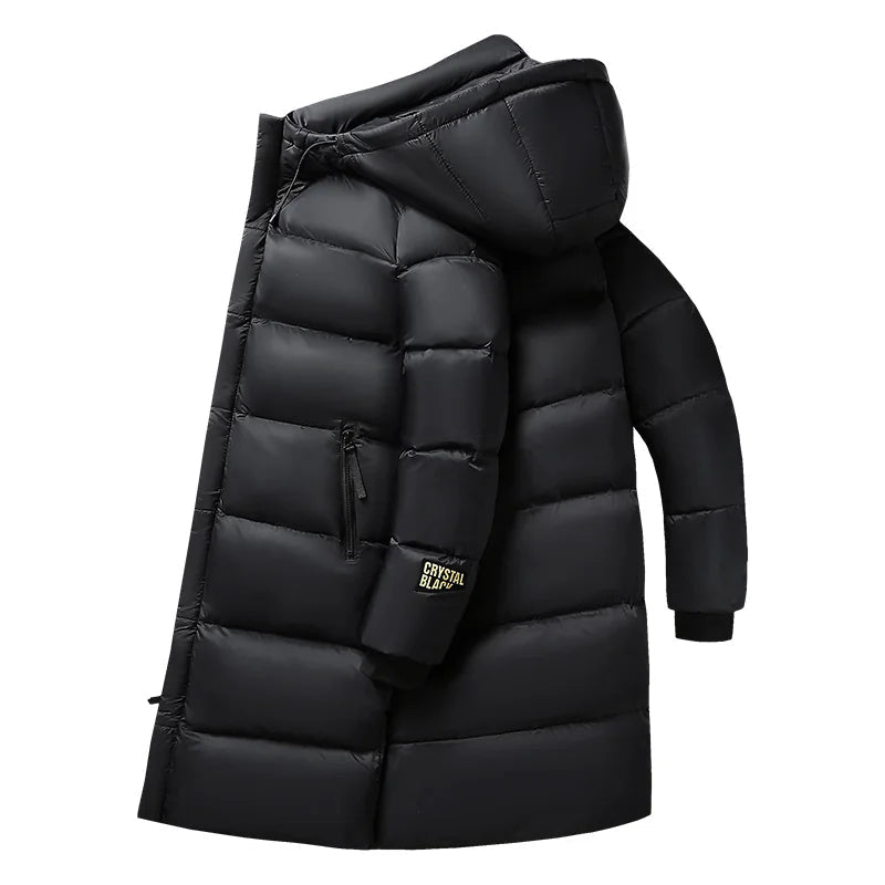 Manteau d'hiver Long en Nylon | Isolation en Duvet et Style Élégant