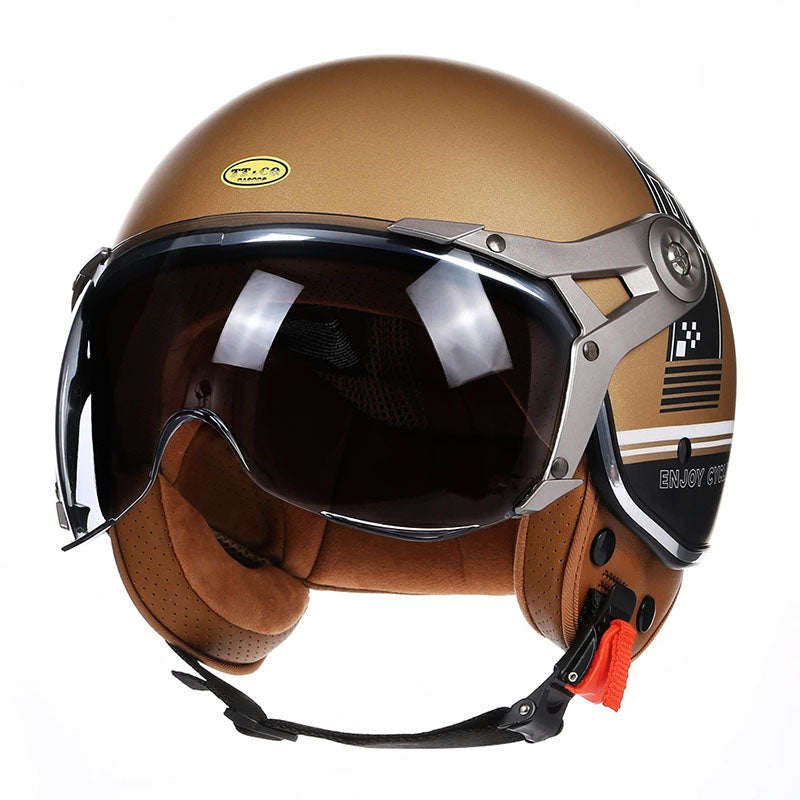 Casque de Moto Vintage Léger | Confort et Sécurité Optimale