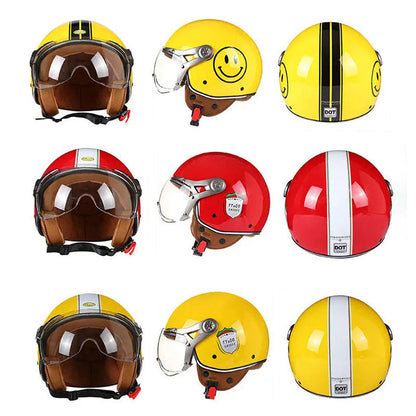 Casque de Moto Vintage Léger | Confort et Sécurité Optimale